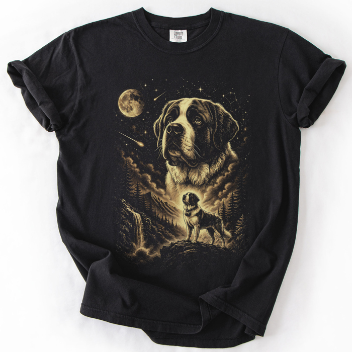 The Moon And Stars Dog Breeds Tarot Skeleton Dog Mom With Roses Under Starlit Sky Comfort Colors Tee