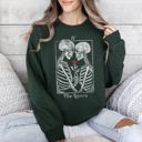 XL Forest Green The Lovers Tarot, Skeletons, Mystical, Magic, Valentine's Day Graphic Sweatshirt