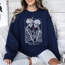 Small Navy The Lovers Tarot, Skeletons, Mystical, Magic, Valentine's Day Graphic Sweatshirt