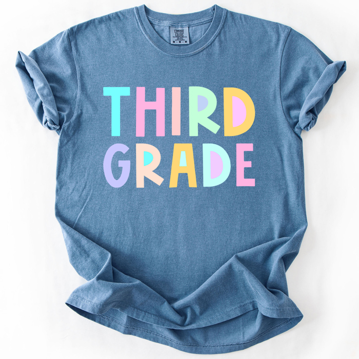 Back To School Kids, Pastel, First Day, Teacher, Grades, Students, Colorful Comfort Colors T-Shirt