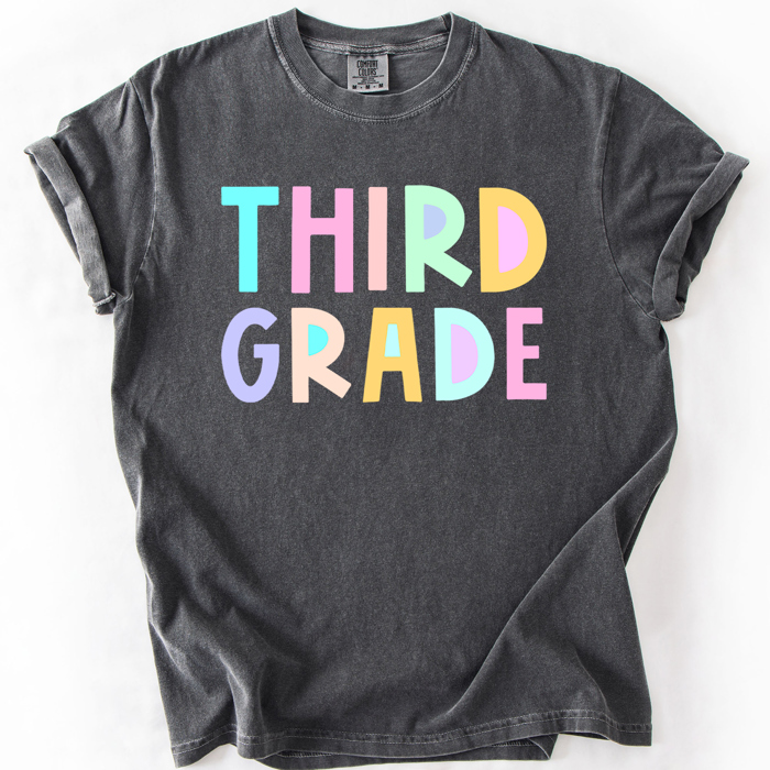 Back To School Kids, Pastel, First Day, Teacher, Grades, Students, Colorful Comfort Colors T-Shirt