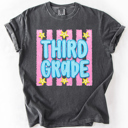  Back To School Kids, Striped, First Day, Teacher, Grades, Students, Colorful Comfort Colors T-Shirt
