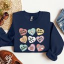 Valentine's Sweet Hearts Candy Love Theme Valentine Day Graphic Print Sweatshirt
