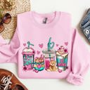 Medium Light Pink Valentine's Coffee Lover Cozy Valentine's Day Edition Premium Fleece Comfort Fit Sweatshirt