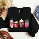  Valentine's Coffee And Drinks Cozy Edition For Coffee Lovers Forever Graphic Sweatshirt