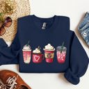 XL Navy Valentine's Coffee And Drinks Cozy Edition For Coffee Lovers Forever Graphic Sweatshirt