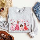 XL Ash Light Gray Valentine Ghost Dogs Whimsical Pet Portrait Design For Dog Lovers Everywhere Sweatshirt
