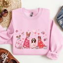 Medium Light Pink Valentine Ghost Dogs Whimsical Pet Portrait Design For Dog Lovers Everywhere Sweatshirt