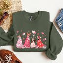 XXXL Military Green Valentine Ghost Dogs Whimsical Pet Portrait Design For Dog Lovers Everywhere Sweatshirt
