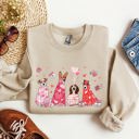 Medium Sand Valentine Ghost Dogs Whimsical Pet Portrait Design For Dog Lovers Everywhere Sweatshirt