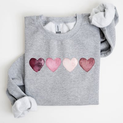 Valentine Hearts Retro Edition Graphic Love Motif Vintage Script Quote Sweatshirt