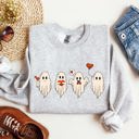 XXL Ash Light Gray Valentine Ghosts, Love Graphic Artwork Limited Edition For Valentine's Day Sweatshirt