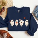XXL Navy Valentine Ghosts, Love Graphic Artwork Limited Edition For Valentine's Day Sweatshirt