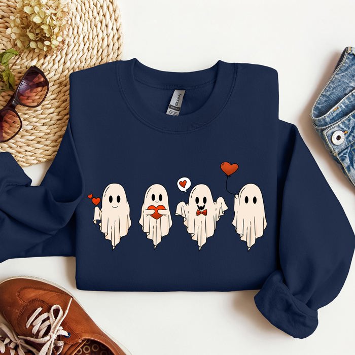 Valentine Ghosts, Love Graphic Artwork Limited Edition For Valentine's Day Sweatshirt