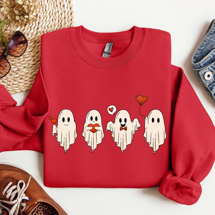 Valentine Ghosts, Love Graphic Artwork Limited Edition For Valentine's Day Sweatshirt