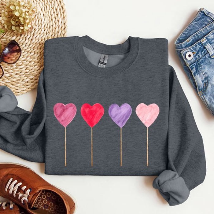 Watercolor Lollipops Candy Sweets Suckers Valentine's Day Limited Edition Sweatshirt