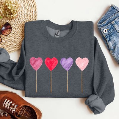 Watercolor Lollipops Candy Sweets Suckers Valentine's Day Limited Edition Sweatshirt