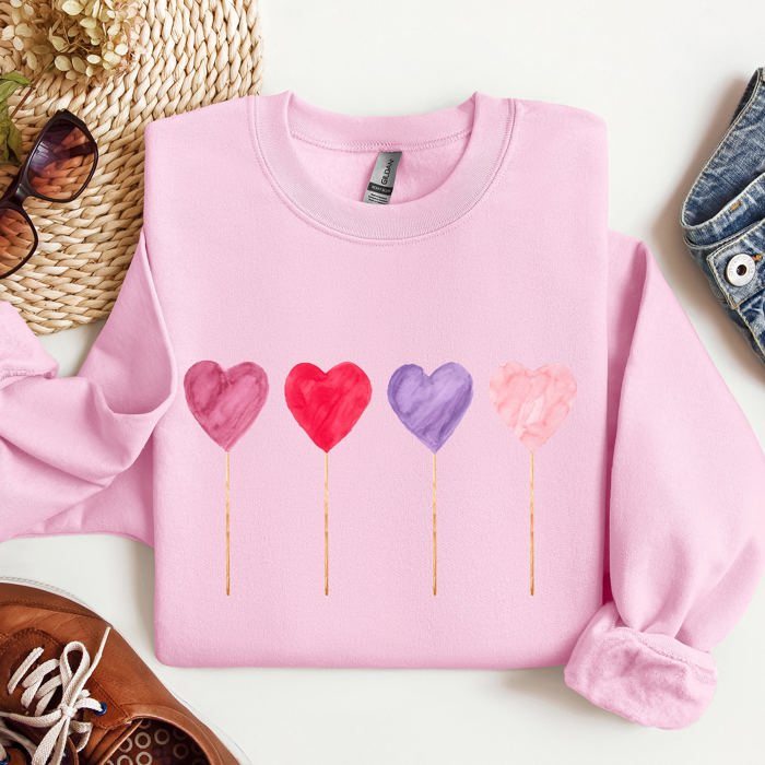 Watercolor Lollipops Candy Sweets Suckers Valentine's Day Limited Edition Sweatshirt