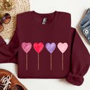 XL Maroon Watercolor Lollipops Candy Sweets Suckers Valentine's Day Limited Edition Sweatshirt