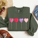 Medium Military Green Watercolor Lollipops Candy Sweets Suckers Valentine's Day Limited Edition Sweatshirt