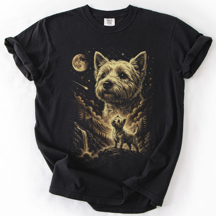 The Moon And Stars Dog Breeds Tarot Skeleton Dog Mom With Roses Under Starlit Sky Comfort Colors Tee