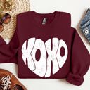 XXXL Maroon Retro XOXO Heart Vintage Valentines Day Nostalgic Love Edition Cozy Fleece Sweatshirt