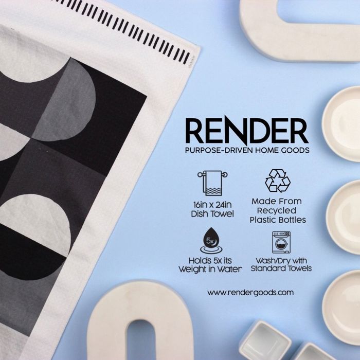 Mono Geo Colorblock Dish Towel - 16''x24''