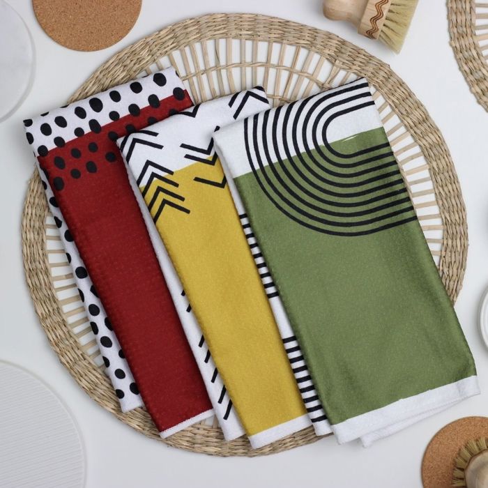 Colorblock Dish Towel Trio - 3pk - 16''x24''