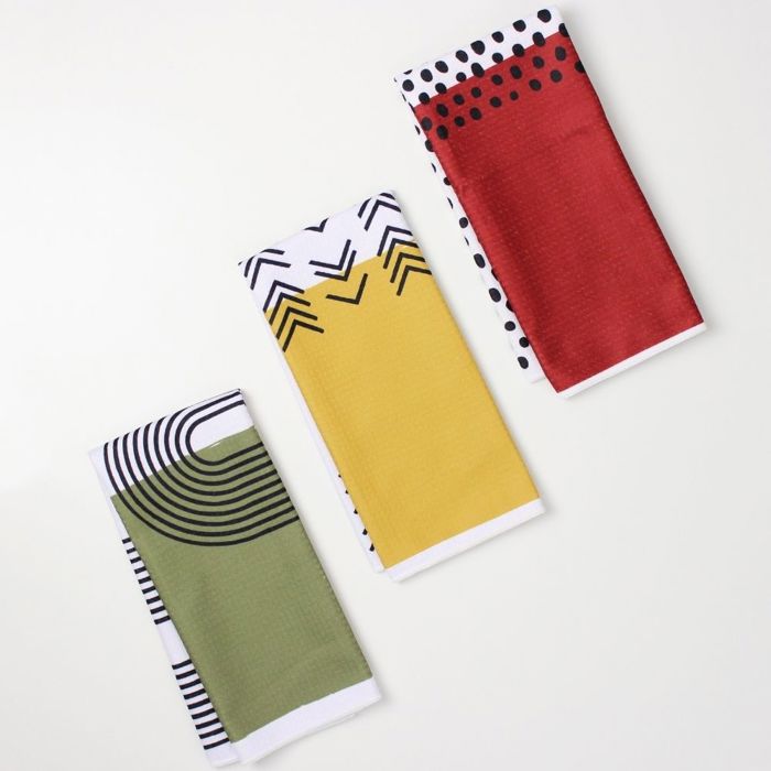 Colorblock Dish Towel Trio - 3pk - 16''x24''