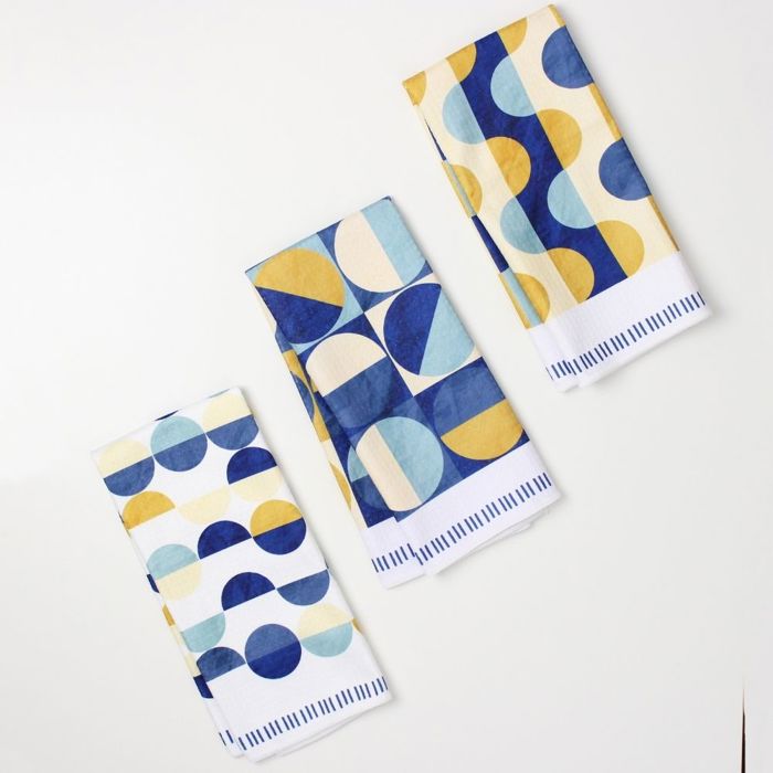 Cool Geo Boho Dish Towel Trio - 3pk - 16''x24''