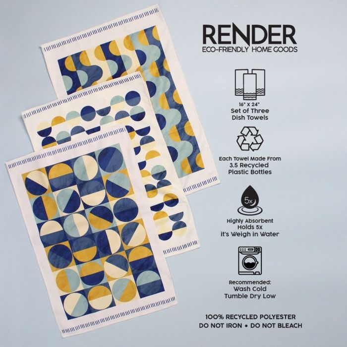 Cool Geo Boho Dish Towel Trio - 3pk - 16''x24''