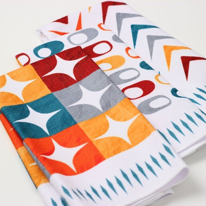 Mid Century Modern Dish Towel Trio - 3pk - 16''x24''