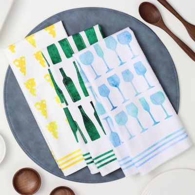 Wine Dish Towel Trio - 3pk - 16''x24''
