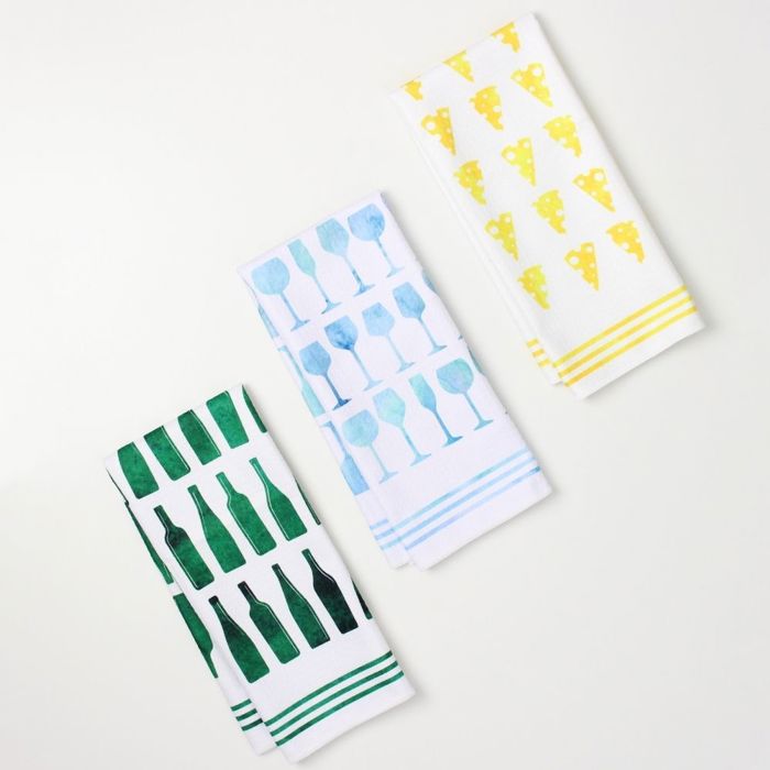 Wine Dish Towel Trio - 3pk - 16''x24''