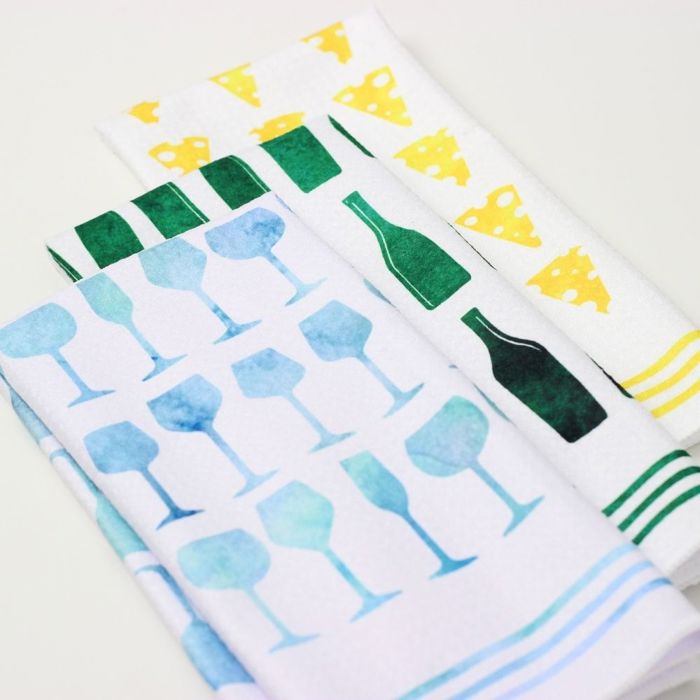 Wine Dish Towel Trio - 3pk - 16''x24''