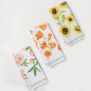  Watercolor Floral Dish Towel Trio - 3pk - 16''x24''