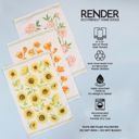  Watercolor Floral Dish Towel Trio - 3pk - 16''x24''