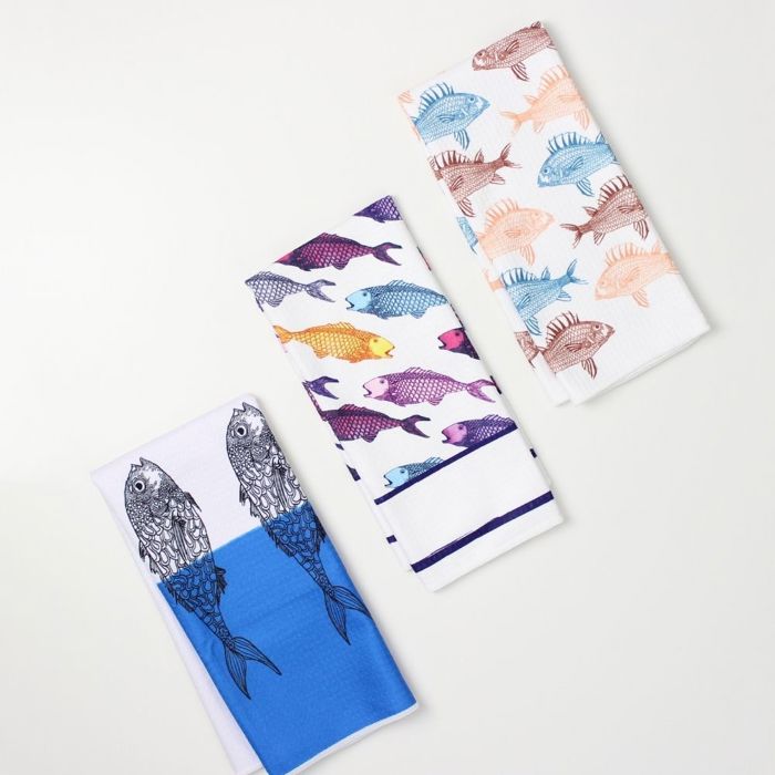 Catch of the Day Dish Towel Trio - 3pk - 16''x24''