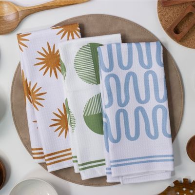 Waves and Rays Dish Towel Trio - 3pk - 16''x24''