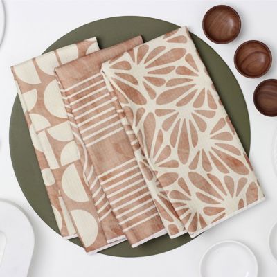Mocha Boho Dish Towel Trio - 3pk - 16''x24''