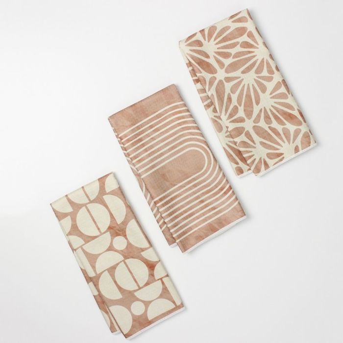 Mocha Boho Dish Towel Trio - 3pk - 16''x24''
