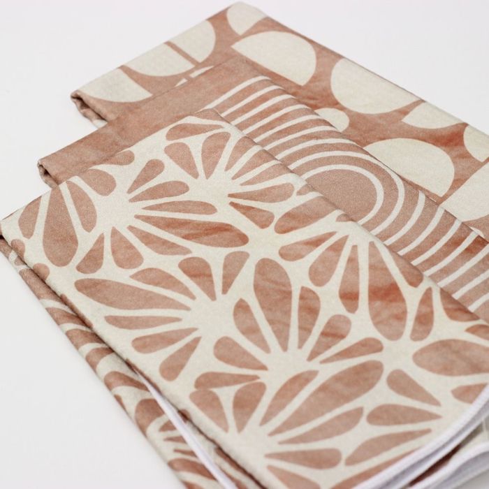 Mocha Boho Dish Towel Trio - 3pk - 16''x24''