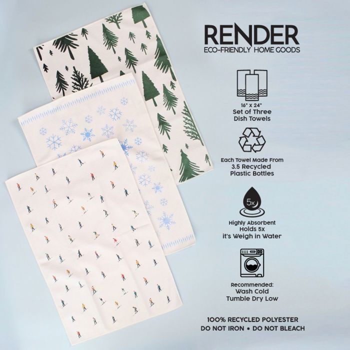 Black Diamond Ski Dish Towel Trio - 3pk - 16''x24''