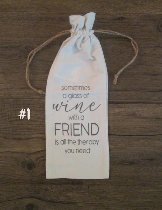 Linen Wine Bag with Drawstring Holder