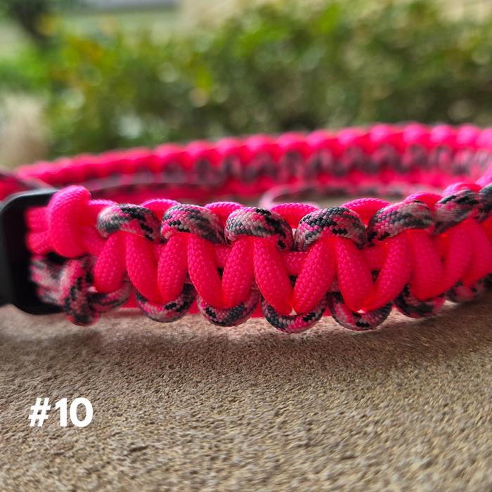 Handmade Paracord Dog Collars High-Visibility Colors 