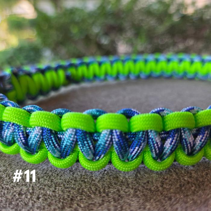 Handmade Paracord Dog Collars High-Visibility Colors 