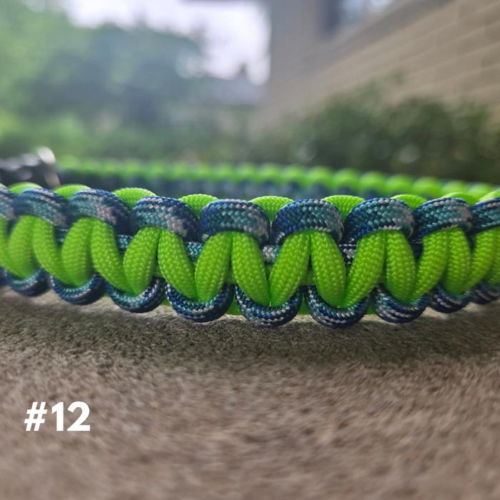 Handmade Paracord Dog Collars High-Visibility Colors 