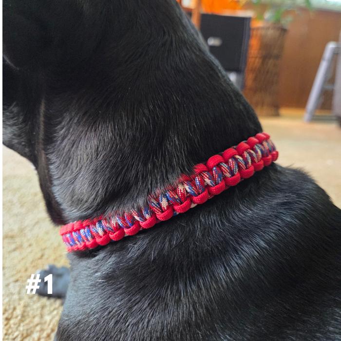 Handmade Patriotic Dog Collar – Red White & Blue USA Paracord 