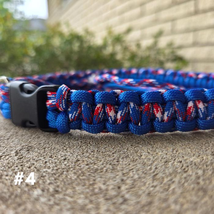 Handmade Patriotic Dog Collar – Red White & Blue USA Paracord 