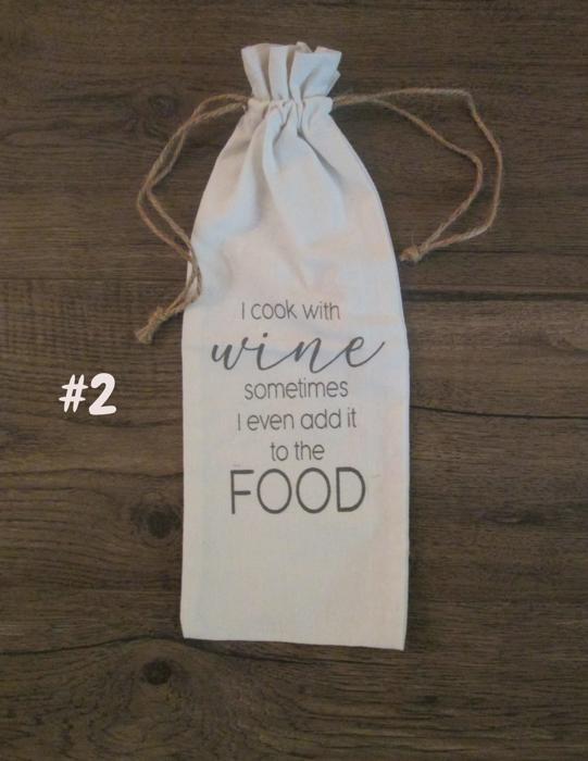 Linen Wine Bag with Drawstring Holder